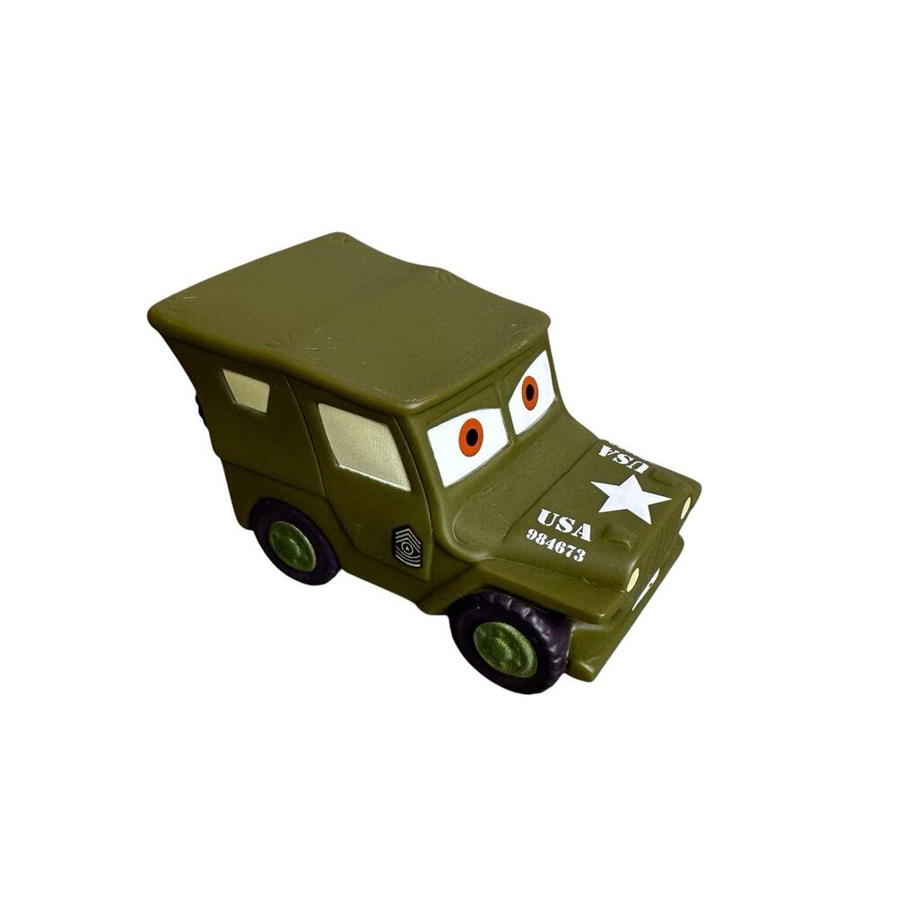 DISNEY PIXAR CARS Sarge Military Jeep Truck Vinyl Bath Toy Figure Disney Store